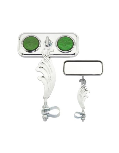 Rectangle Wing Mirror Chrome Right Green...